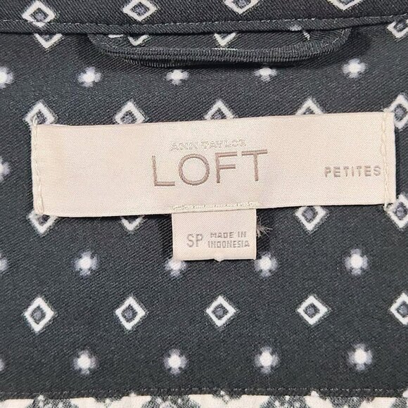 Ann Taylor Loft Shirt Dress SP Small Petite Batik Medallion Print Lagenlook Boho - Picture 5 of 11